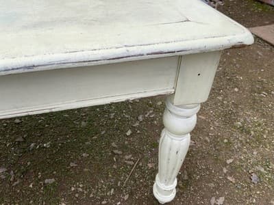 Antique Rustic Pine Farmhouse Shabby  Chick Dining Room Kitchen Table - Thumbnail 22