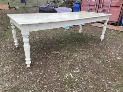 Antique Rustic Pine Farmhouse Shabby  Chick Dining Room Kitchen Table - Thumbnail 21