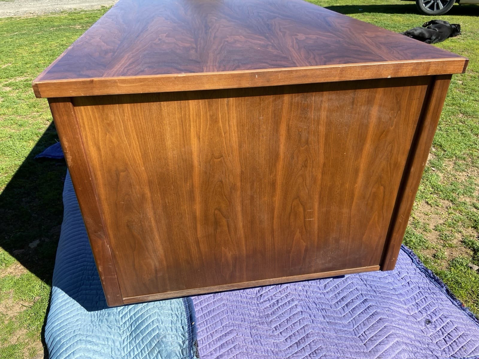 Vintage Mid Century Modern Walnut Writing Desk - Thumbnail 12