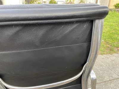 Vintage Mid Century Herman Miller Soft Pad Executive  Black Leather Desk Chair - Thumbnail 16