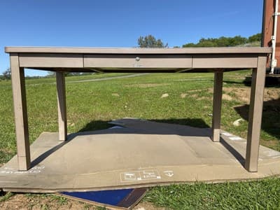 McDowell And Craig Vintage Mid Century Modern Metal Tanker Desk - Image 1