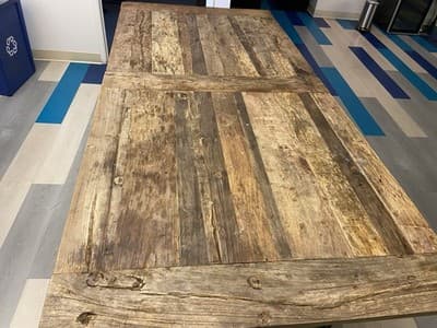 Restoration Hardware Reclaimed Wood and Iron Dining Table Conference Room Table - Thumbnail 12