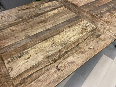 Restoration Hardware Reclaimed Wood and Iron Dining Table Conference Room Table - Thumbnail 15