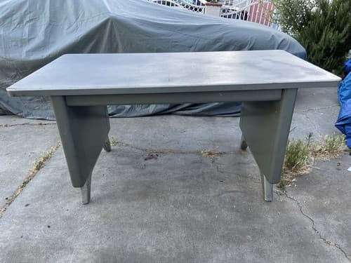 RARE Vintage Mid-Century Industrial COLE STEEL Tanker Table Desk - Image 1