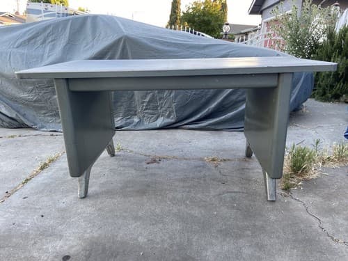 RARE Vintage Mid-Century Industrial COLE STEEL Tanker Table Desk - Thumbnail 2