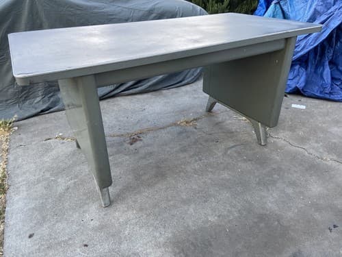 RARE Vintage Mid-Century Industrial COLE STEEL Tanker Table Desk - Thumbnail 8