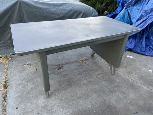 RARE Vintage Mid-Century Industrial COLE STEEL Tanker Table Desk - Thumbnail 9