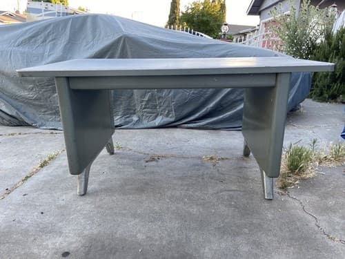 RARE Vintage Mid-Century Industrial COLE STEEL Tanker Table Desk - Thumbnail 12