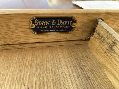 Art Deco Stow & Davis Mid Century Modern Walnut Boomerang Fan Executive Desk - Thumbnail 16