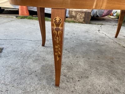 Vintage Mid Century Modern Italian Inlaid Oval Coffee Table - Thumbnail 8