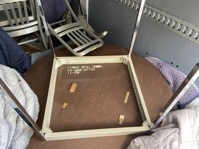 Vintage Mid Century Modern Round Conference Room Kitchen Dining Table 54” Round - Thumbnail 15