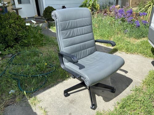 Vintage Richard  Sapper for Knoll Management Desk Chair in Gray Leather  7availa - Thumbnail 4