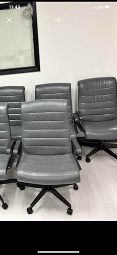 Vintage Richard  Sapper for Knoll Management Desk Chair in Gray Leather  7availa - Thumbnail 11