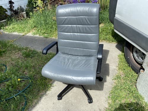 Vintage Richard  Sapper for Knoll Management Desk Chair in Gray Leather  7availa - Thumbnail 14