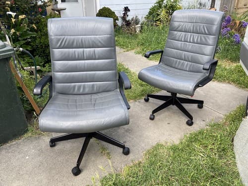 Vintage Richard  Sapper for Knoll Management Desk Chair in Gray Leather  7availa - Thumbnail 16