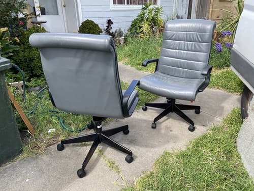 Vintage Richard  Sapper for Knoll Management Desk Chair in Gray Leather  7availa - Thumbnail 18