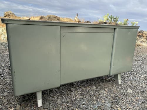 Vintage Mid Century General Fireproofing Steel Tanker Industrial Desk - Thumbnail 8