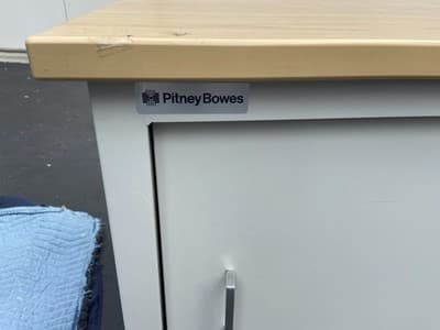 Pitney Bowes Vintage Mid Century Modern Steel Tanker Credenza Sideboard Cabinet - Thumbnail 3