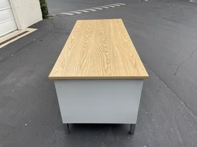 Pitney Bowes Vintage Mid Century Modern Steel Tanker Credenza Sideboard Cabinet - Thumbnail 13