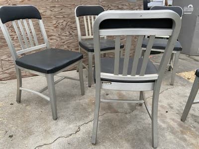 Rare Set of 5 Vintage  1960’s Emeco Aluminum Navy Chairs  Needs Upholstery Foam - Thumbnail 22