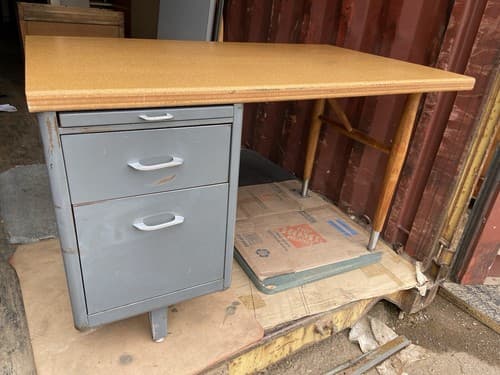 Vintage Mid Century Modern Metal Tanker Desk - Thumbnail 4