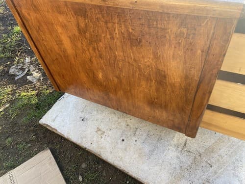 Anderson Vintage Mid Century Modern Wooden Tanker Desk - Thumbnail 4