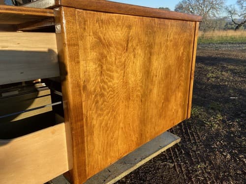 Anderson Vintage Mid Century Modern Wooden Tanker Desk - Thumbnail 9