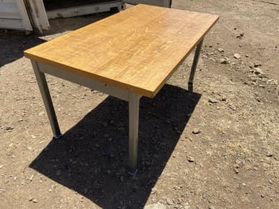 Vintage Mid-Century Modern Shaw Walker Tanker Desk With Oak Top Needs Restoratio - Thumbnail 5