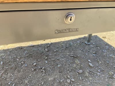 Vintage Mid-Century Modern Shaw Walker Tanker Desk With Oak Top Needs Restoratio - Thumbnail 10