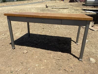 Vintage Mid-Century Modern Shaw Walker Tanker Desk With Oak Top Needs Restoratio - Thumbnail 18