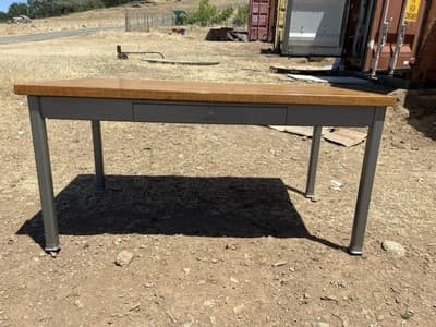 Vintage Mid-Century Modern Shaw Walker Tanker Desk With Oak Top Needs Restoratio - Thumbnail 20
