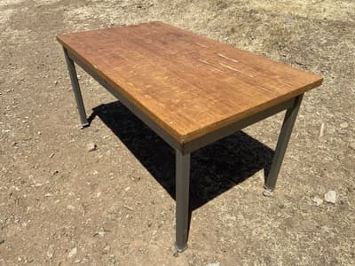 Vintage Mid-Century Modern Shaw Walker Tanker Desk With Oak Top Needs Restoratio - Thumbnail 22