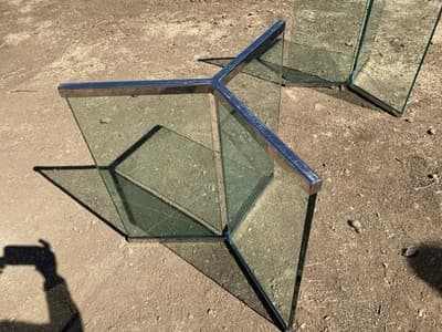 Modern Glass & Brass Double Pedestal Dining Table Attributed to Pace Collection - Thumbnail 9