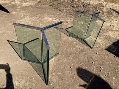 Modern Glass & Brass Double Pedestal Dining Table Attributed to Pace Collection - Thumbnail 10