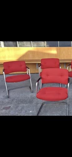 Vintage Mid Century Modern STEELCASE CANTILEVER Chrome Chairs Set of 5 - Thumbnail 8