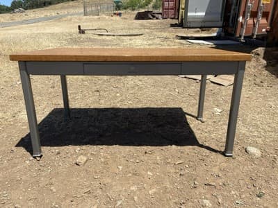 Vintage Mid-Century Modern Shaw Walker Tanker Desk With Oak Top Needs Restoratio - Thumbnail 21