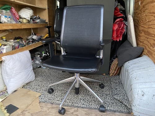 Vitra Meda Desk Chairs in Black Leather & Mesh by Alberto Meda - Thumbnail 15