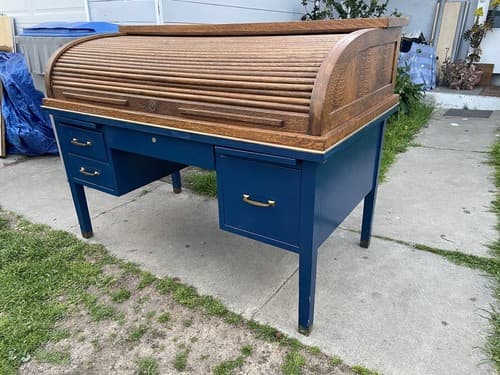 Antique Roll Top Desk - Thumbnail 13