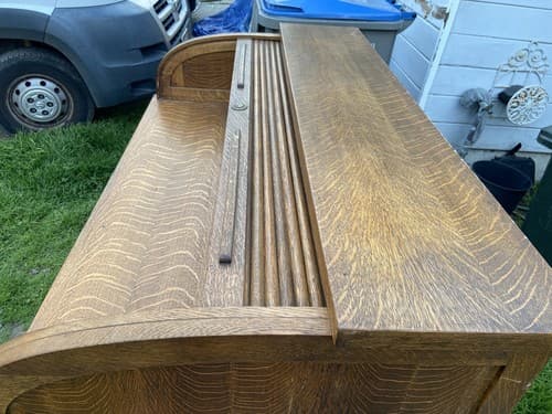 Antique Roll Top Desk - Thumbnail 10