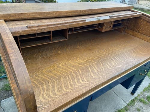 Antique Roll Top Desk - Thumbnail 9