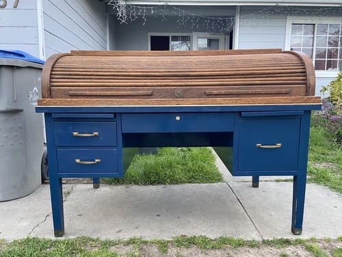 Antique Roll Top Desk - Thumbnail 16