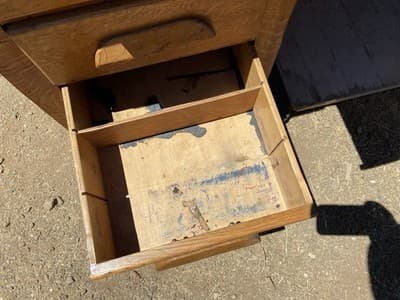 Rucker Fuller Antique Oak Partners Desk Needs Restoration - Thumbnail 18