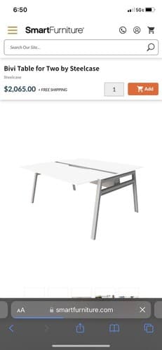 Steelcase Turnstone Bivi  For 2 White - Thumbnail 2