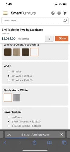 Steelcase Turnstone Bivi  For 2 White - Thumbnail 7