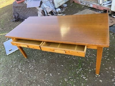 American Vintage Oak Library Teachers Arts & Crafts Hoosier Desks Furniture - Thumbnail 2