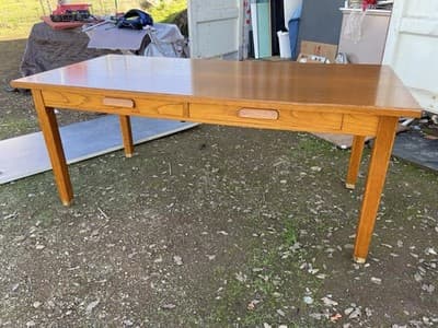 American Vintage Oak Library Teachers Arts & Crafts Hoosier Desks Furniture - Thumbnail 14