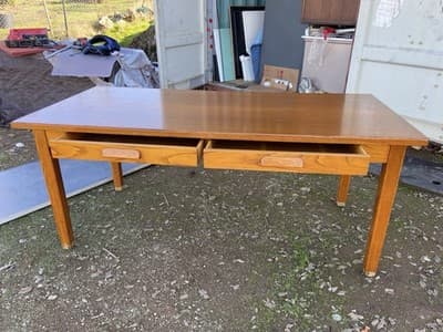 American Vintage Oak Library Teachers Arts & Crafts Hoosier Desks Furniture - Thumbnail 8