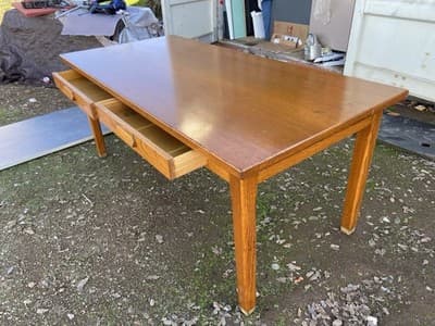 American Vintage Oak Library Teachers Arts & Crafts Hoosier Desks Furniture - Thumbnail 15