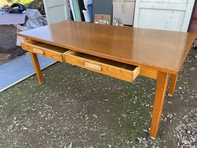 American Vintage Oak Library Teachers Arts & Crafts Hoosier Desks Furniture - Thumbnail 23