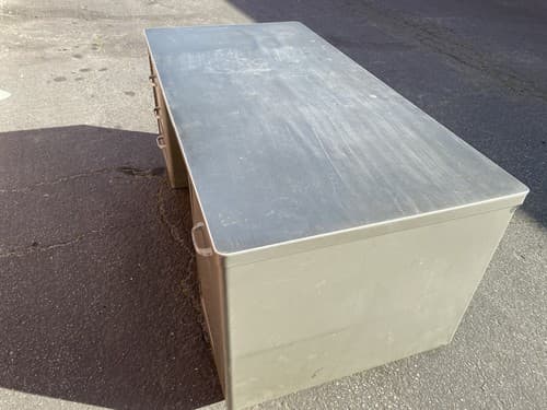 Vintage Art Metal Tanker Desk With Typewriter Compartment - Thumbnail 16